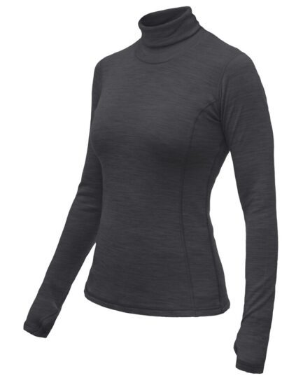 SENSOR MERINO BOLD dámské triko dl.rukáv roll neck anthracite gray Velikost: M