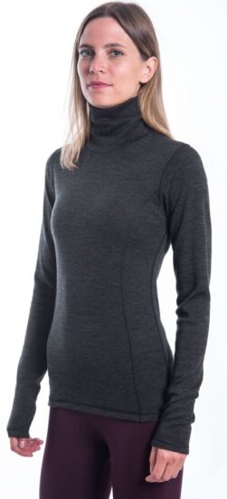 SENSOR MERINO BOLD dámské triko dl.rukáv roll neck anthracite gray Velikost: XXL - Obrázek 2