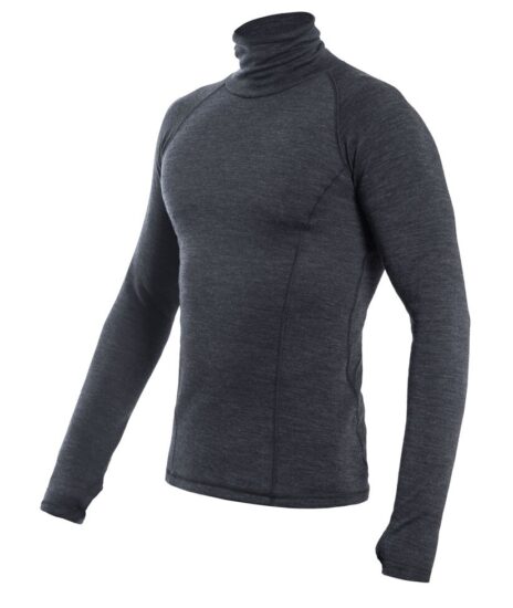 SENSOR MERINO BOLD pánské triko dl.rukáv roll neck anthracite gray Velikost: L