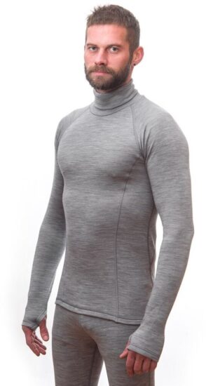 SENSOR MERINO BOLD pánské triko dl.rukáv roll neck cool gray Velikost: S - Obrázek 2