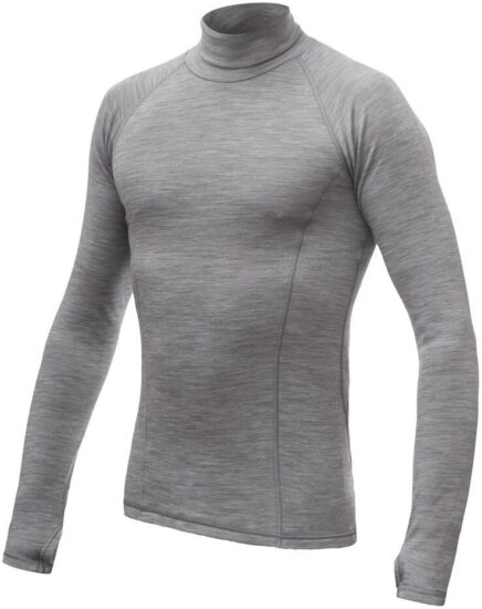 SENSOR MERINO BOLD pánské triko dl.rukáv roll neck cool gray Velikost: XXL