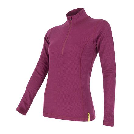 SENSOR MERINO DF dámské triko dl.rukáv zip lilla Velikost: M 8592837017716