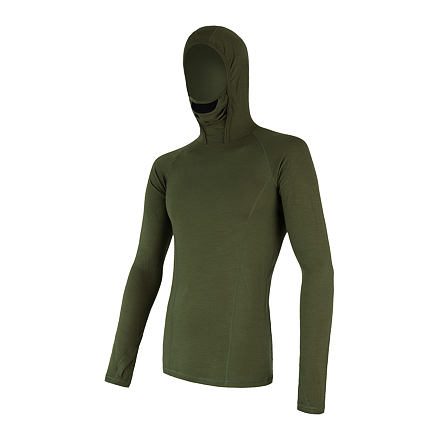 SENSOR MERINO DF pánské triko dl. rukáv s kapucí safari Velikost: L 8592837055879