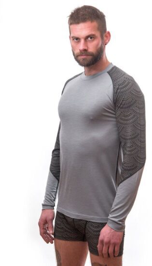 SENSOR MERINO IMPRESS pánské triko dl.rukáv šedá/maori Velikost: XXL - Obrázek 2