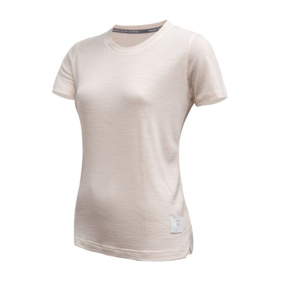 SENSOR MERINO LITE dámské triko kr.rukáv mottled beige Velikost: XL