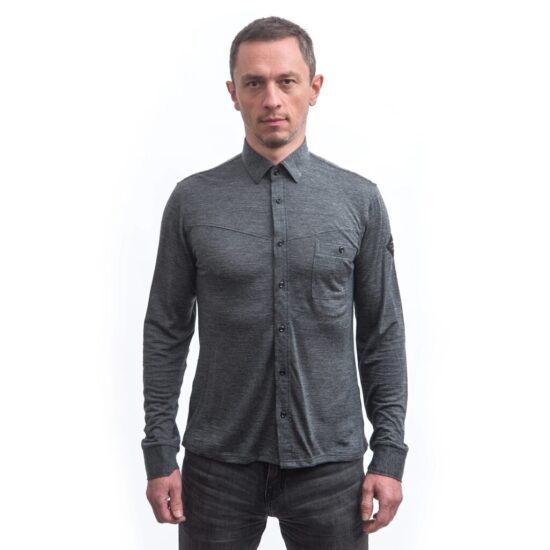 SENSOR MERINO LITE unisex košile dl.rukáv anthracite gray Velikost: XL - Obrázek 2