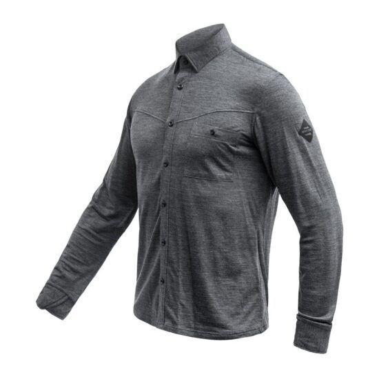 SENSOR MERINO LITE unisex košile dl.rukáv anthracite gray Velikost: XL