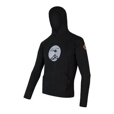 SENSOR MERINO UPPER HELI pánská mikina klokanka černá Velikost: XXL 8592837075983 - Obrázek 2