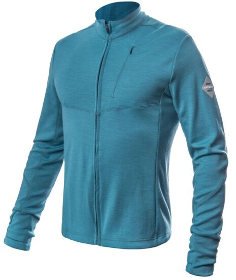 SENSOR MERINO UPPER pánská mikina celozip mint blue Velikost: L 8592837092218