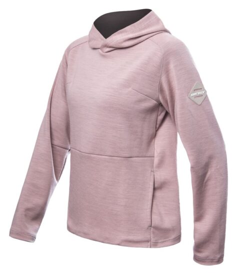 SENSOR MERINO UPPER traveller dámská mikina s kapucí dusty pink Velikost: S 8592837094991