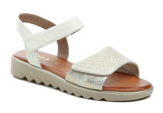 Jana 8-28265-42 bílo zlaté dámské sandály šíře H EUR 39