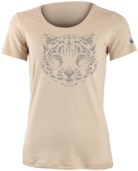 Lasting ANETA 7070 béžová dámské merino triko s tiskem Velikost: 2XL