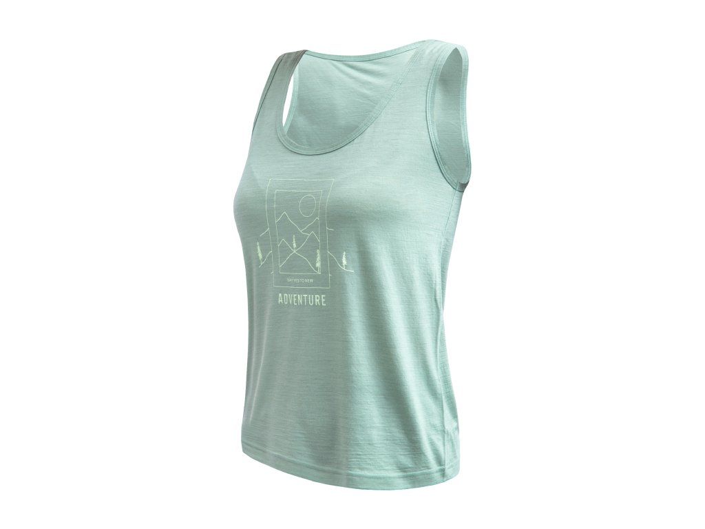 SENSOR MERINO AIR SAY YES dámské triko bez rukávu basil green S Velikost: S 8592837111902