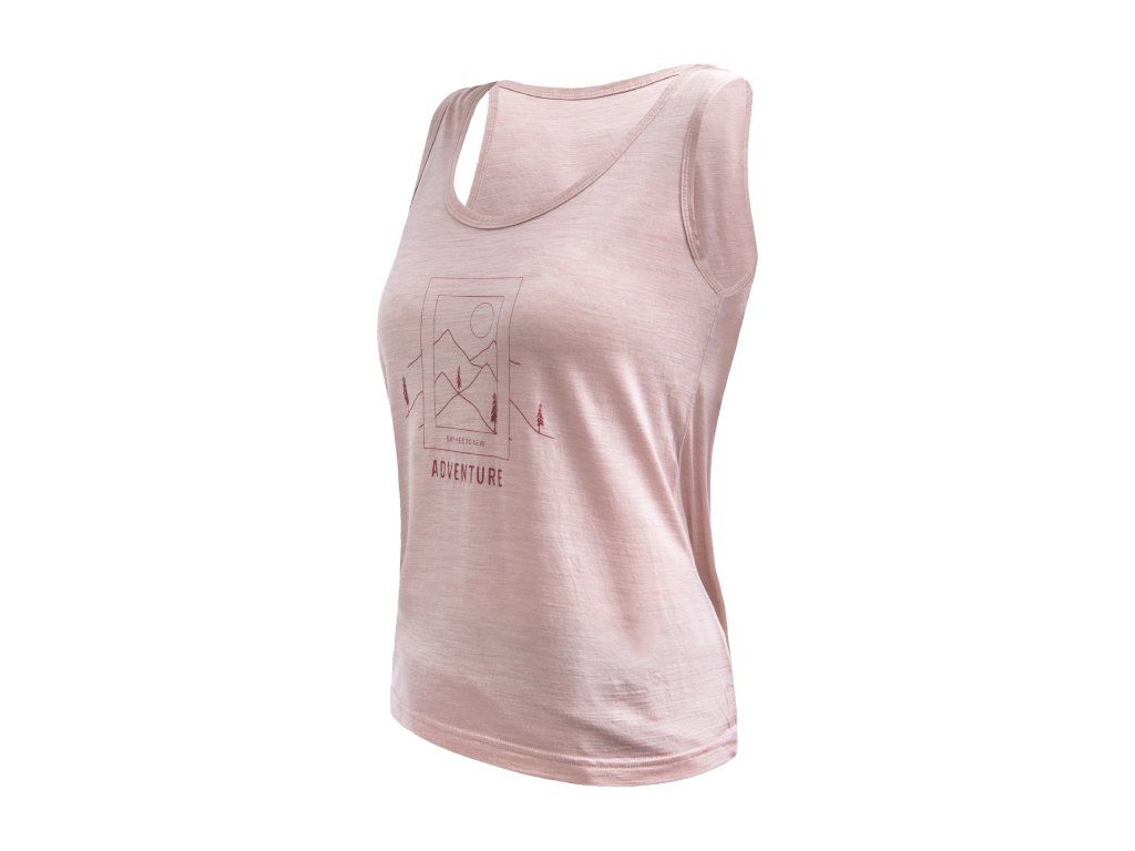 SENSOR MERINO AIR SAY YES dámské triko bez rukávu dusty pink S Velikost: XL 8592837111971