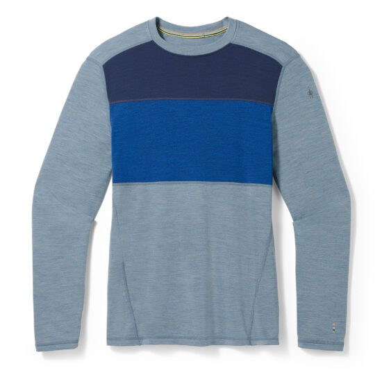 Smartwool CLASSIC THERMAL MERINO BL COLORBLOCK CREW B pewter blue heather Velikost: XL 196572853875