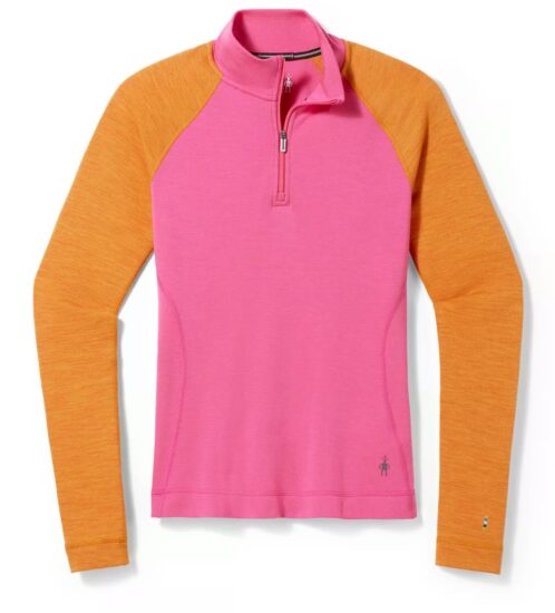 Smartwool W CLASSIC THERMAL MERINO BL 1/4 ZIP B power pink Velikost: L 196572865359