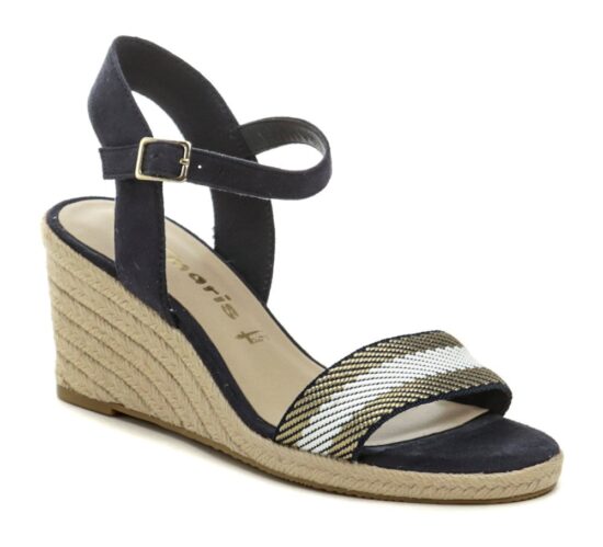 Tamaris 1-28329-42 navy dámské sandály na klínku EUR 41