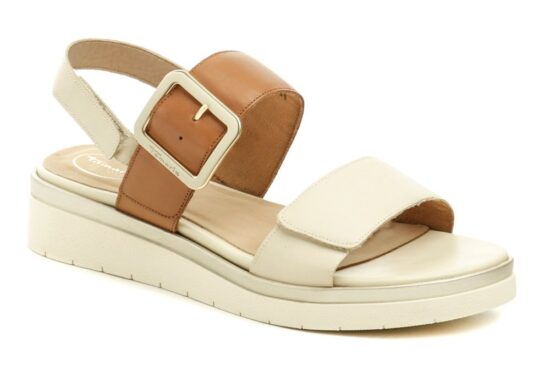Tamaris Comfort 8-58706-42 béžovo hnědé dámské nadměrné sandály EUR 44