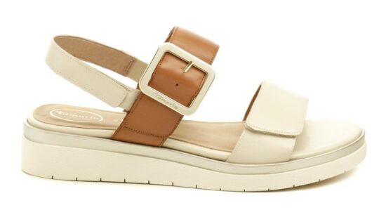 Tamaris Comfort 8-58706-42 béžovo hnědé dámské nadměrné sandály EUR 45 - Obrázek 2