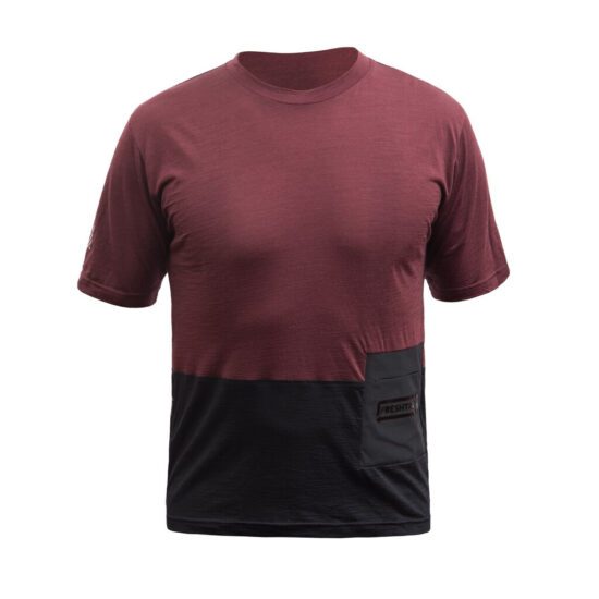 FRESH TRASH FT men's lite merino pocket jersey merlot red/black Velikost: XL