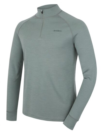 Husky Pánská merino mikina Aron Zip M faded green Velikost: S