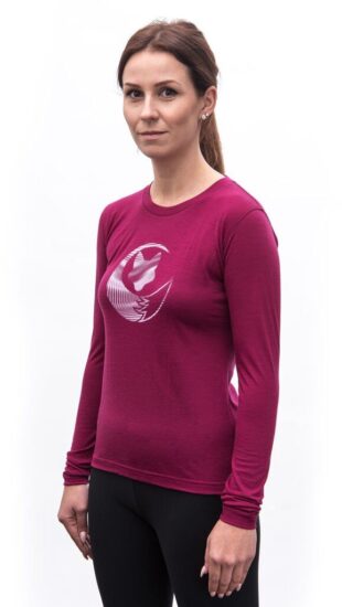 SENSOR MERINO ACTIVE FOX dámské triko dl.rukáv lilla Velikost: M - Obrázek 2