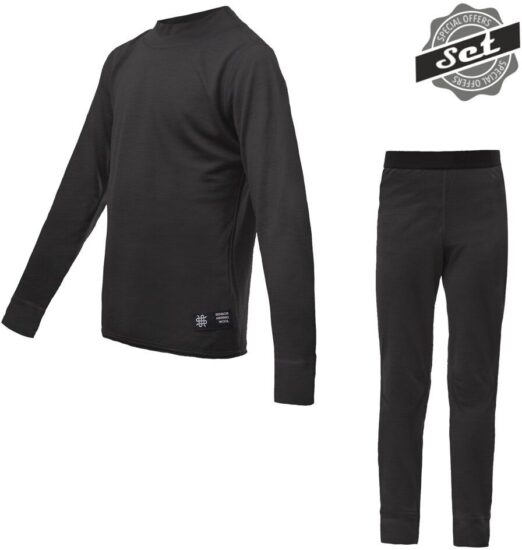 SENSOR MERINO ACTIVE SET dětský triko dl.rukáv + spodky černá Velikost: 120 8592837084596