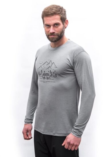 SENSOR MERINO ACTIVE VAN LIFE pánské triko dl.rukáv šedá Velikost: M - Obrázek 2