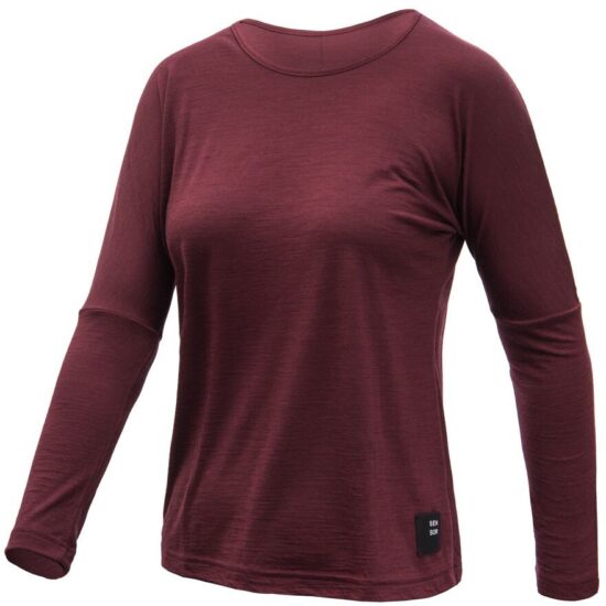 SENSOR MERINO AIR traveller dámské triko dl.rukáv port red Velikost: L 8592837100432