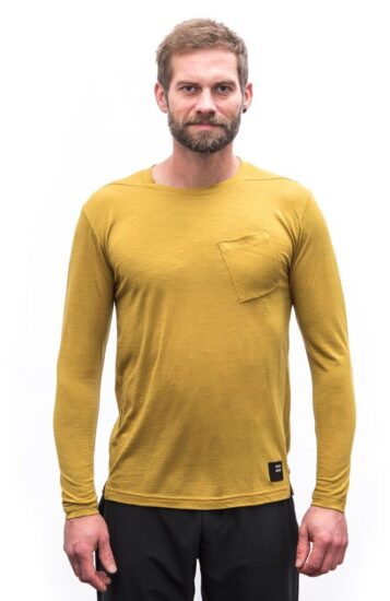 SENSOR MERINO AIR traveller pánské triko dl.rukáv mustard Velikost: XL - Obrázek 2