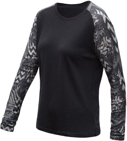 SENSOR MERINO BLEND IMPRESS dámské triko dl.rukáv black/zebra Velikost: M