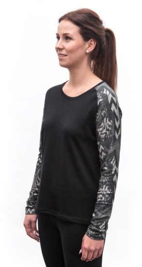 SENSOR MERINO BLEND IMPRESS dámské triko dl.rukáv black/zebra Velikost: S 8592837100944 - Obrázek 2