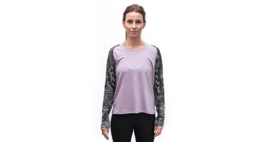 SENSOR MERINO BLEND IMPRESS dámské triko dl.rukáv mystic violet/zebra Velikost: M 8592837100999 - Obrázek 2