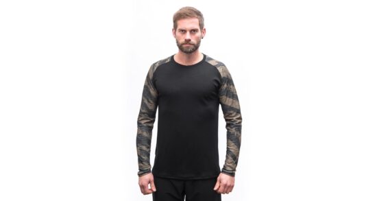 SENSOR MERINO BLEND IMPRESS pánské triko dl.rukáv black/brush Velikost: XL - Obrázek 2