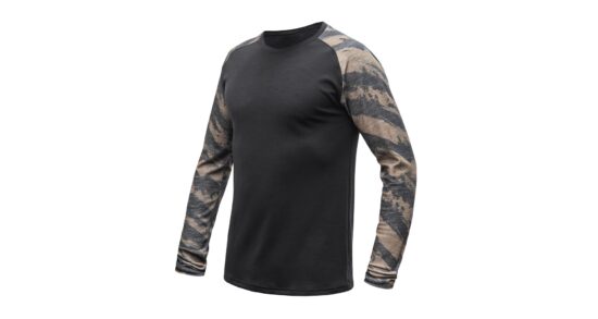SENSOR MERINO BLEND IMPRESS pánské triko dl.rukáv black/brush Velikost: XL