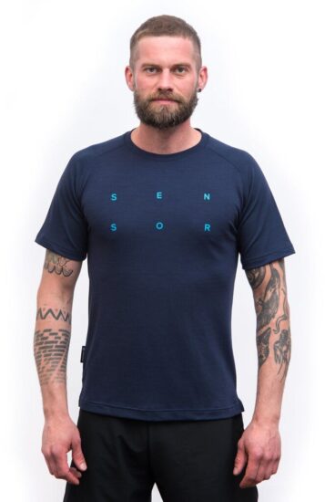 SENSOR MERINO BLEND TYPO pánské triko kr.rukáv deep blue Velikost: XL - Obrázek 2
