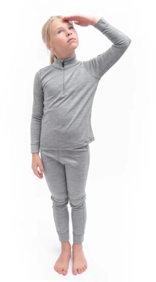 SENSOR MERINO BOLD dětský set triko dl.rukáv zip + spodky cool gray Velikost: 90 - Obrázek 2