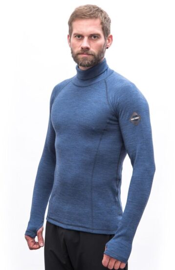 SENSOR MERINO BOLD pánské triko dl.rukáv roll neck cool blue Velikost: M - Obrázek 2