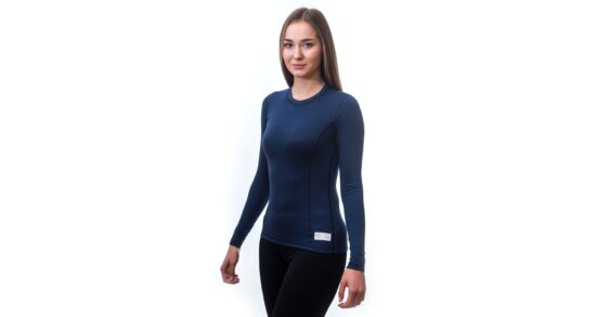 SENSOR MERINO DF dámské triko dl. rukáv deep blue Velikost: M - Obrázek 2