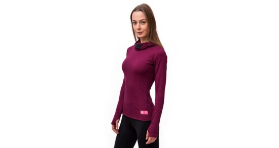 SENSOR MERINO DF dámské triko dl.rukáv s kapucí lilla Velikost: XL 8592837033655 - Obrázek 2