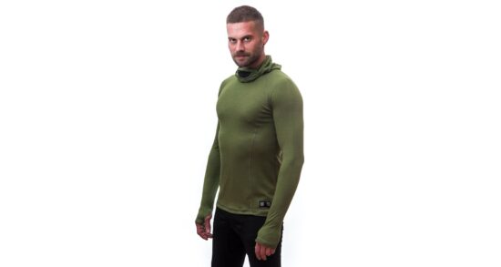 SENSOR MERINO DF pánské triko dl. rukáv s kapucí safari Velikost: XXL - Obrázek 2