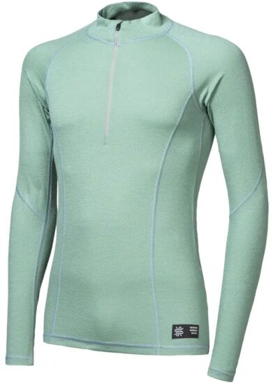 SENSOR MERINO DF pánské triko dl.rukáv zip basil green Velikost: XXL