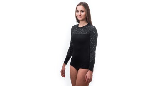 SENSOR MERINO IMPRESS dámské triko dl.rukáv černá/pattern Velikost: S - Obrázek 2