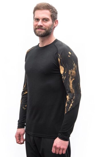 SENSOR MERINO IMPRESS pánské triko dl.rukáv černá/cosmos Velikost: M - Obrázek 2
