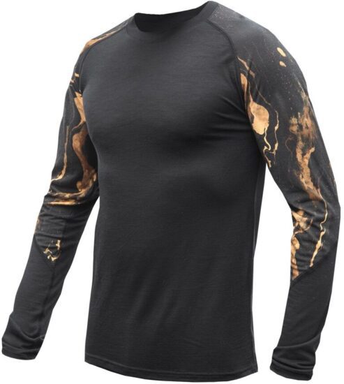 SENSOR MERINO IMPRESS pánské triko dl.rukáv černá/cosmos Velikost: M