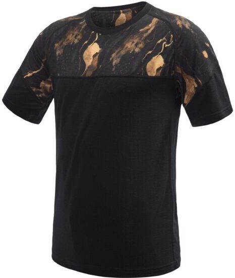 SENSOR MERINO IMPRESS pánské triko kr.rukáv černá/cosmos Velikost: XXL