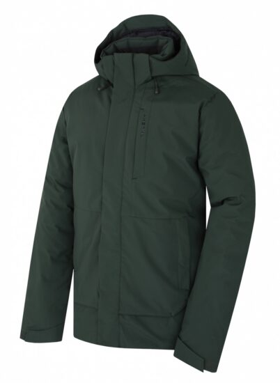 Husky Pánská hardshellová plněná bunda Nurme M dark khaki Velikost: XL 8592287190076