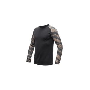 SENSOR MERINO BLEND IMPRESS pánské triko dl.rukáv black/brush Velikost: M