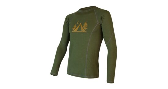 SENSOR MERINO DF CAMP pánské triko dl.rukáv safari green Velikost: M - Obrázek 2