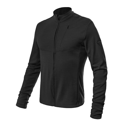 SENSOR MERINO UPPER pánská mikina celozip černá Velikost: XXL